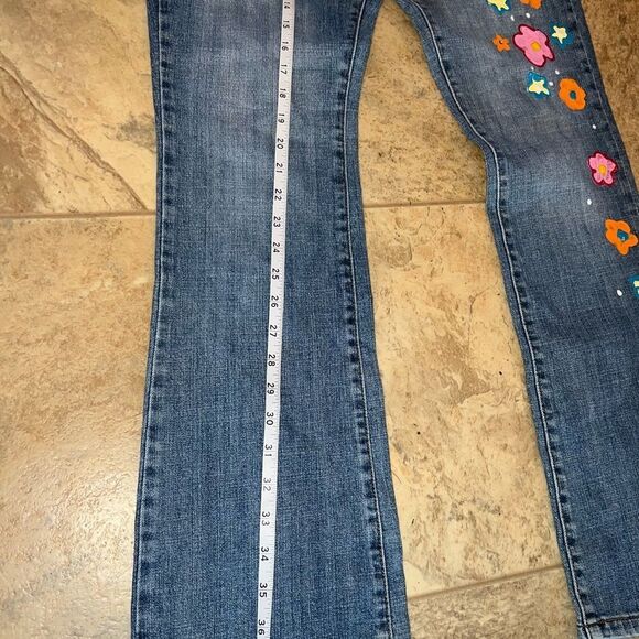Levi - Hand Crafted painted Denim boot cut 515 size 4 - Picture 6 of 9
